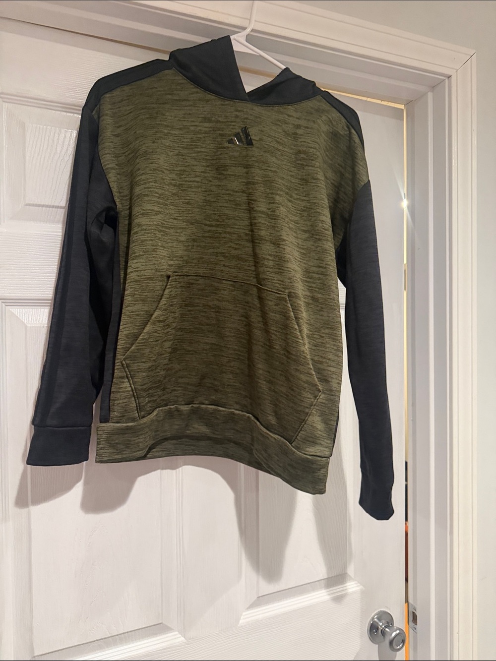 adidas Olive Green and Black Hooded Pullover